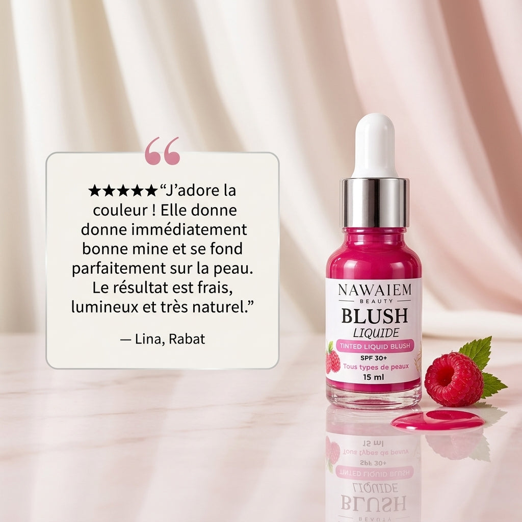 Blush Liquide Rose Framboise SPF 30+ – Éclat Intense