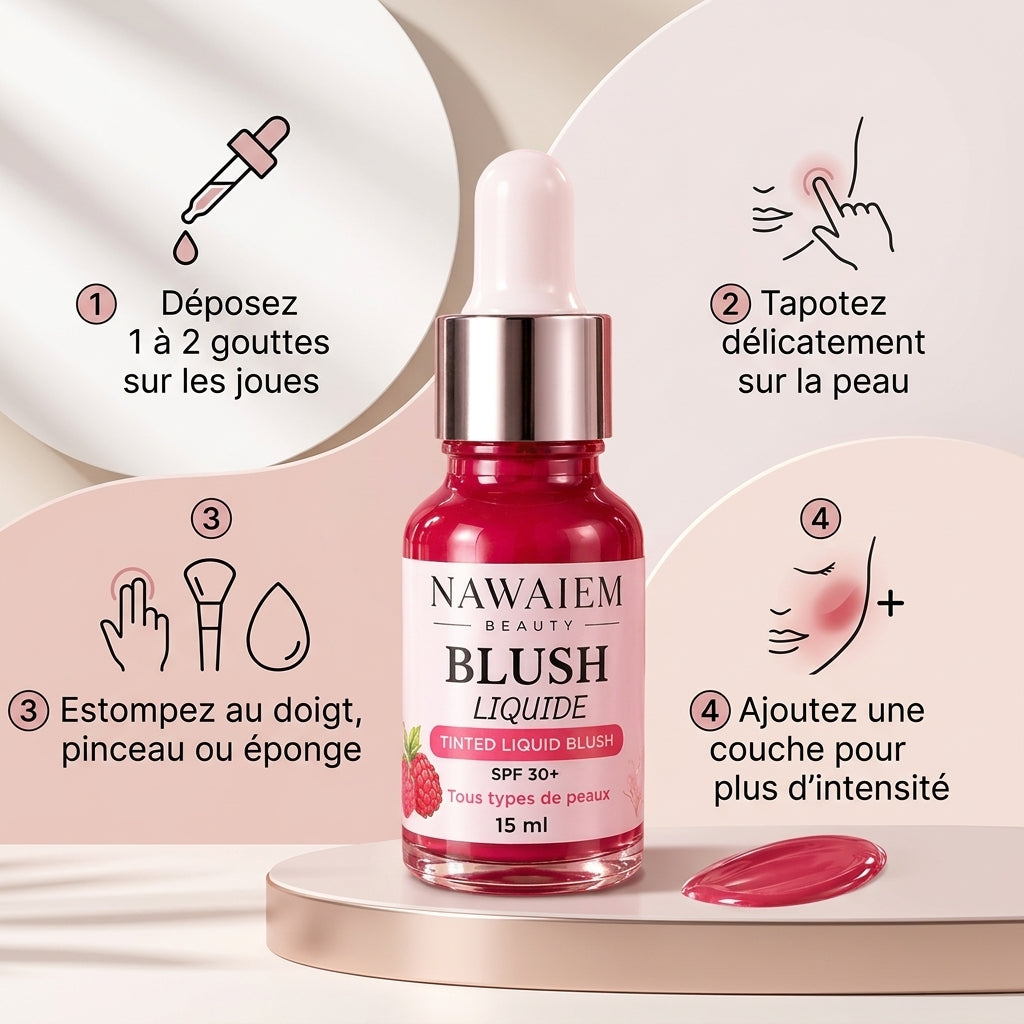 Blush Liquide Framboise SPF 30+ – Éclat Rosé
