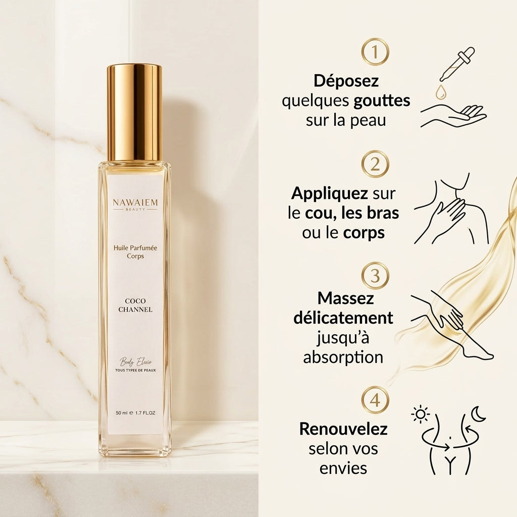 Huile Parfumée Corps Coco Channel – Élégance & Douceur