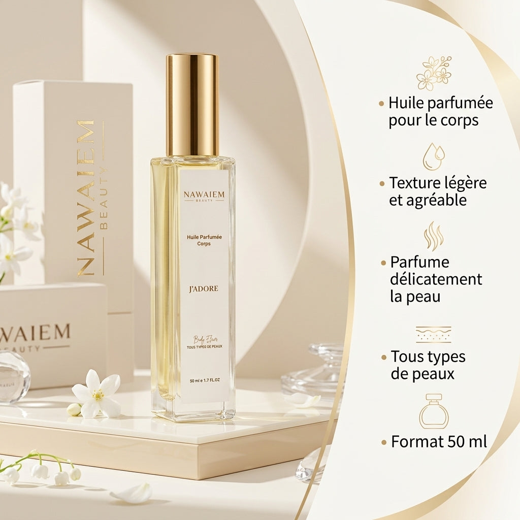 Huile Parfumée Corps J’Adore – Élégance Florale