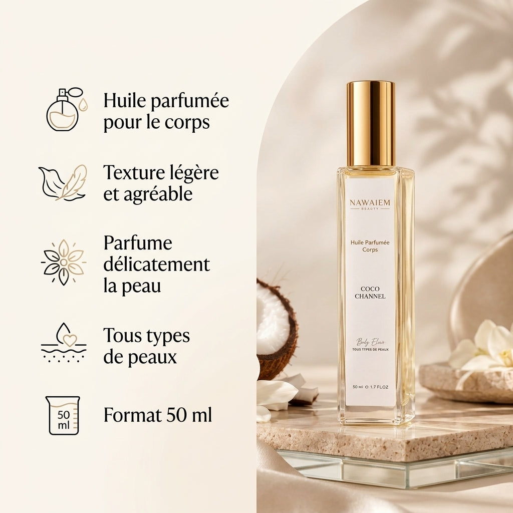 Huile Parfumée Corps Coco Channel – Élégance & Douceur