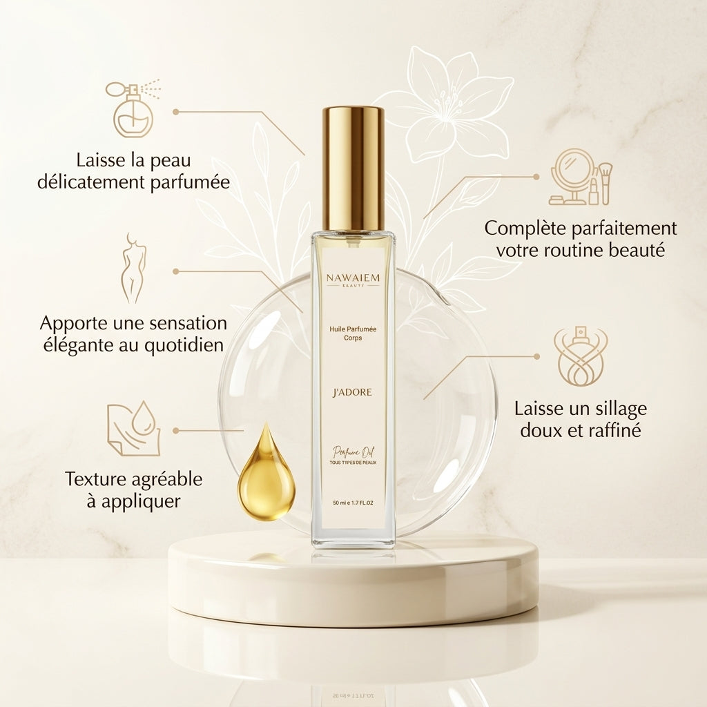 Huile Parfumée Corps J’Adore – Élégance Florale