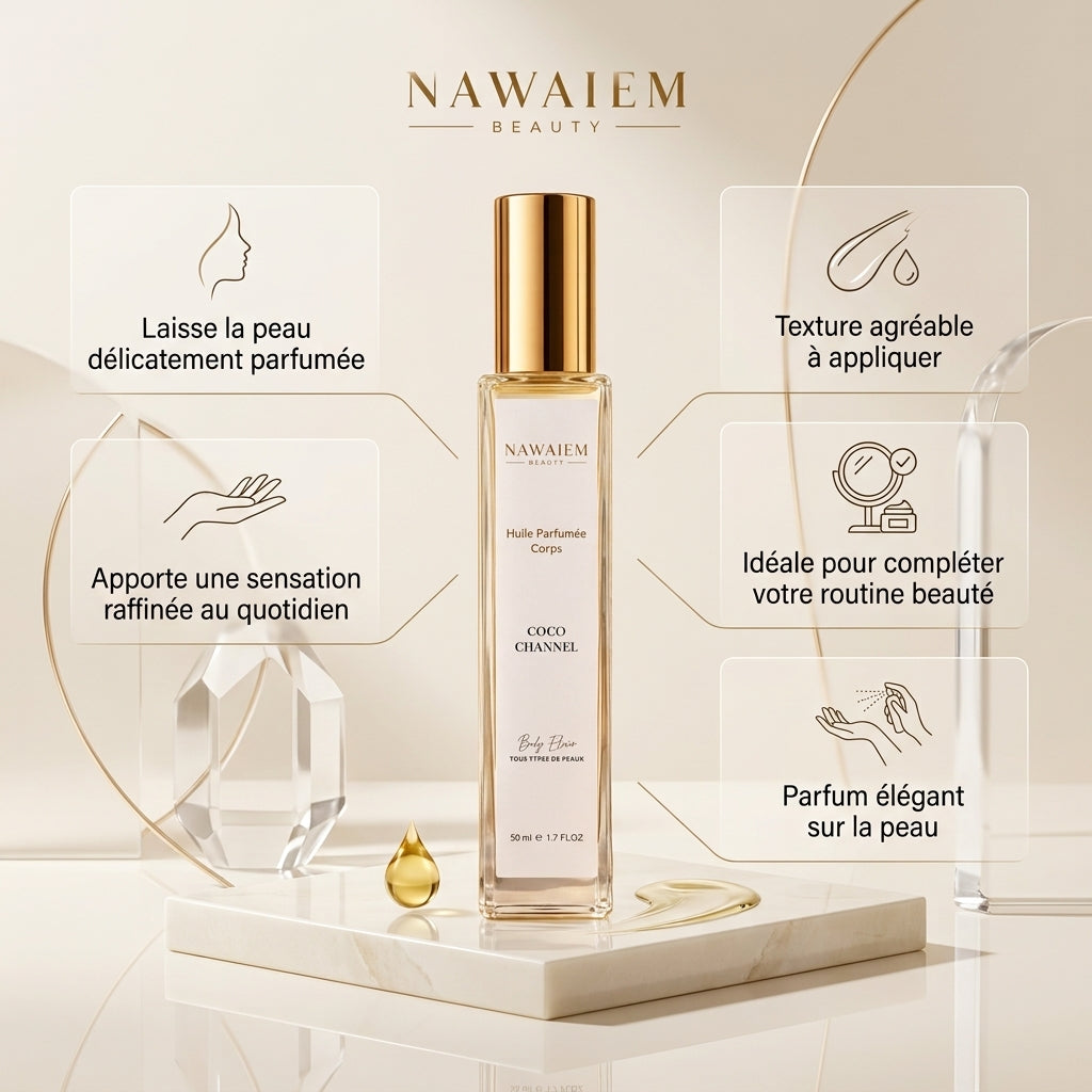 Huile Parfumée Corps Coco Channel – Élégance & Douceur