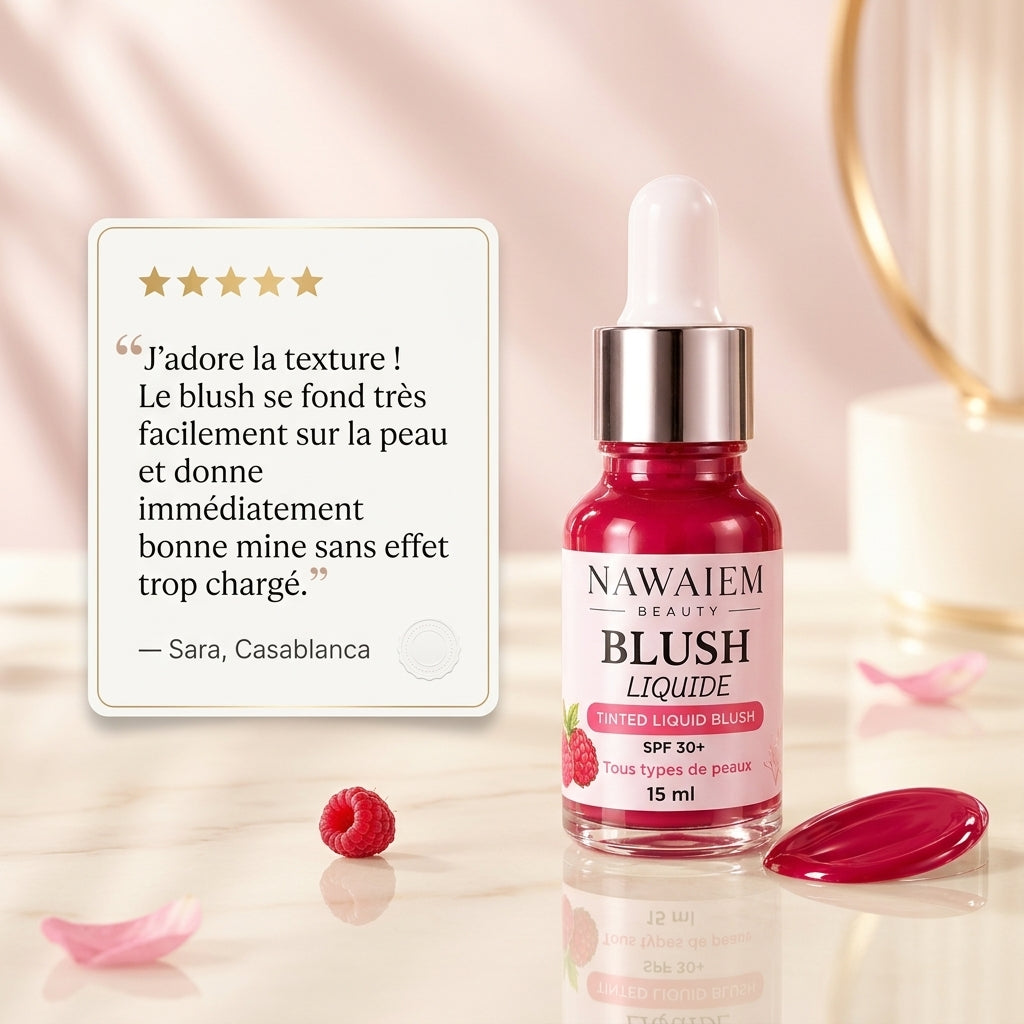 Blush Liquide Framboise SPF 30+ – Éclat Rosé