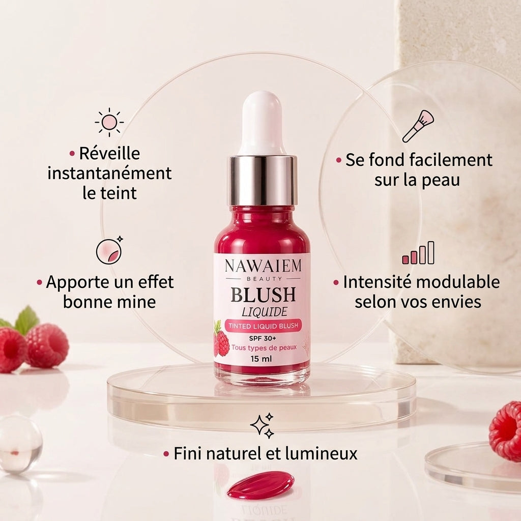 Blush Liquide Framboise SPF 30+ – Éclat Rosé