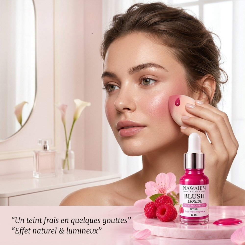 Blush Liquide Rose Framboise SPF 30+ – Éclat Intense